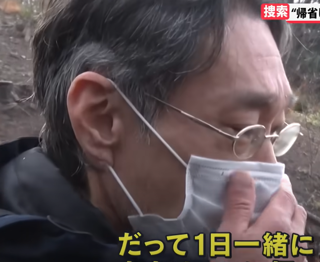 傷心欲絕的寺本直之受訪時難掩悲痛(電視截圖)