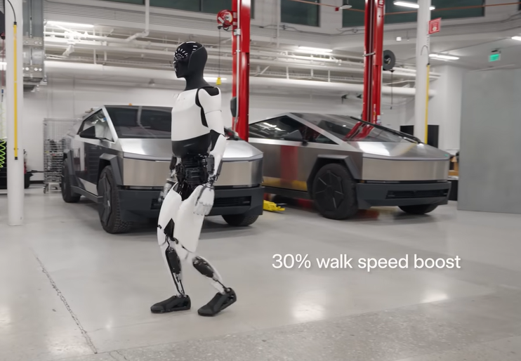 Tesla上月發布第2代人形機械人,根據介紹,步行速度較上一代提升30%