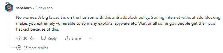 有網民指這只會惹起大規模訴訟。(網頁截圖)