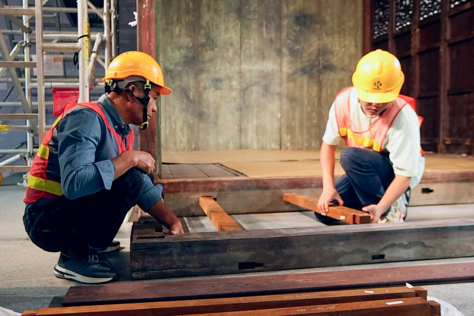 「番禺神樓」由166個木構件組成,可搭可拆,與現代組裝合成(MiC)建築概念異曲同工。