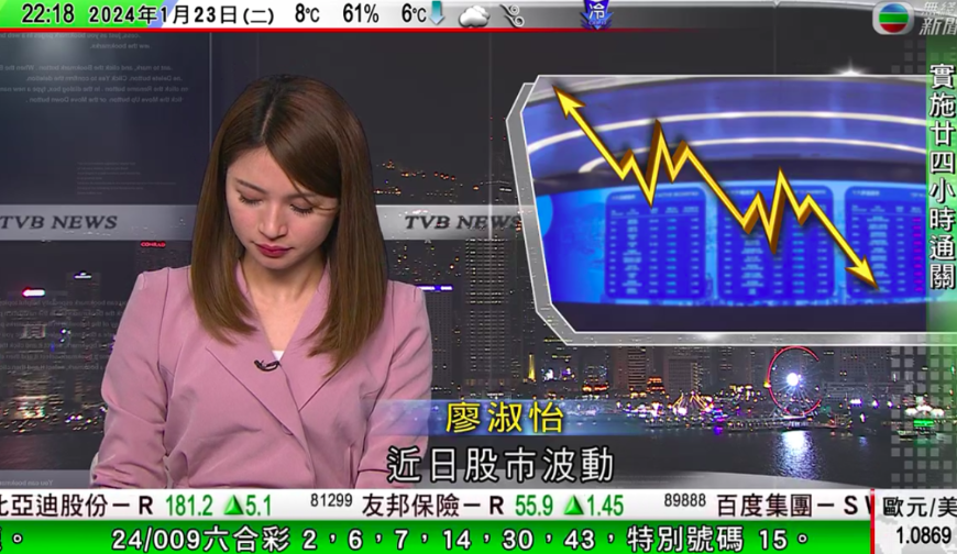 TVB主播廖淑怡報新聞突狂咳 一度切走直播畫面