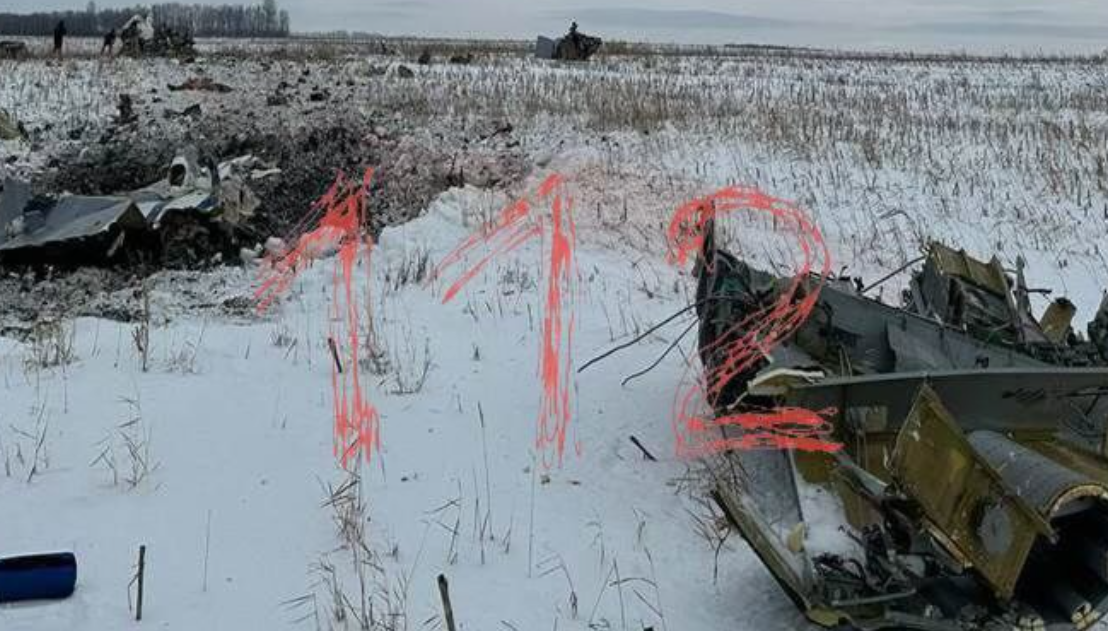俄羅斯軍方一架伊爾-76運輸機周三(24日)在別爾哥羅德州墜毀,機上74人全部遇難。(網上圖片)