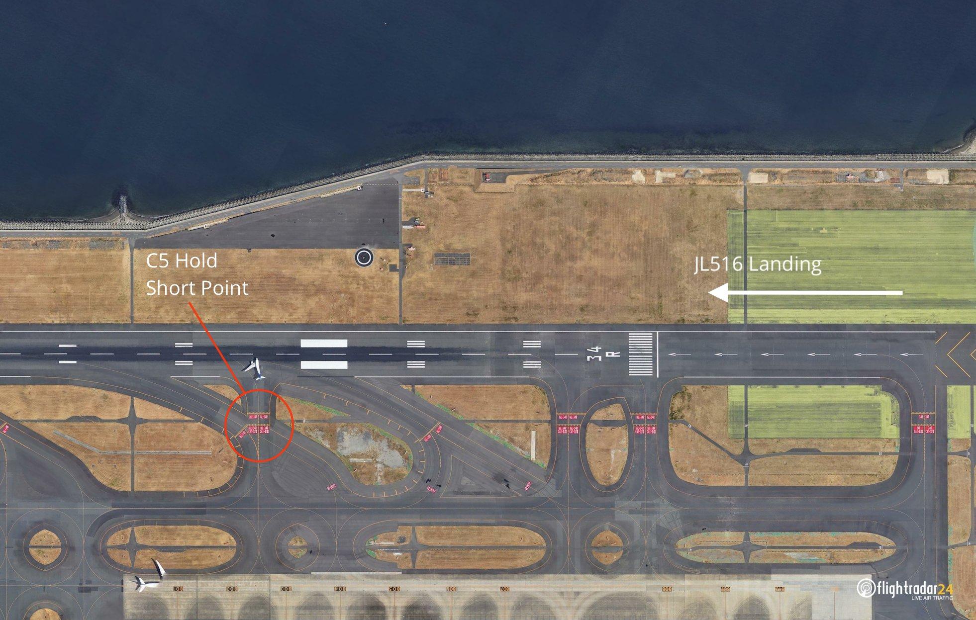 事故跑道地形圖。(flightradar24)