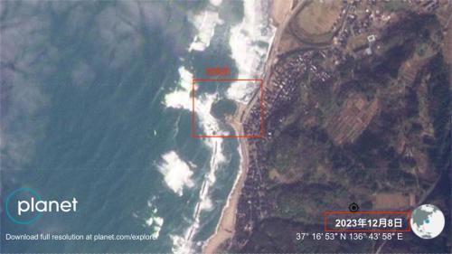 2023年12月8日,輪島市海岸線。(X)