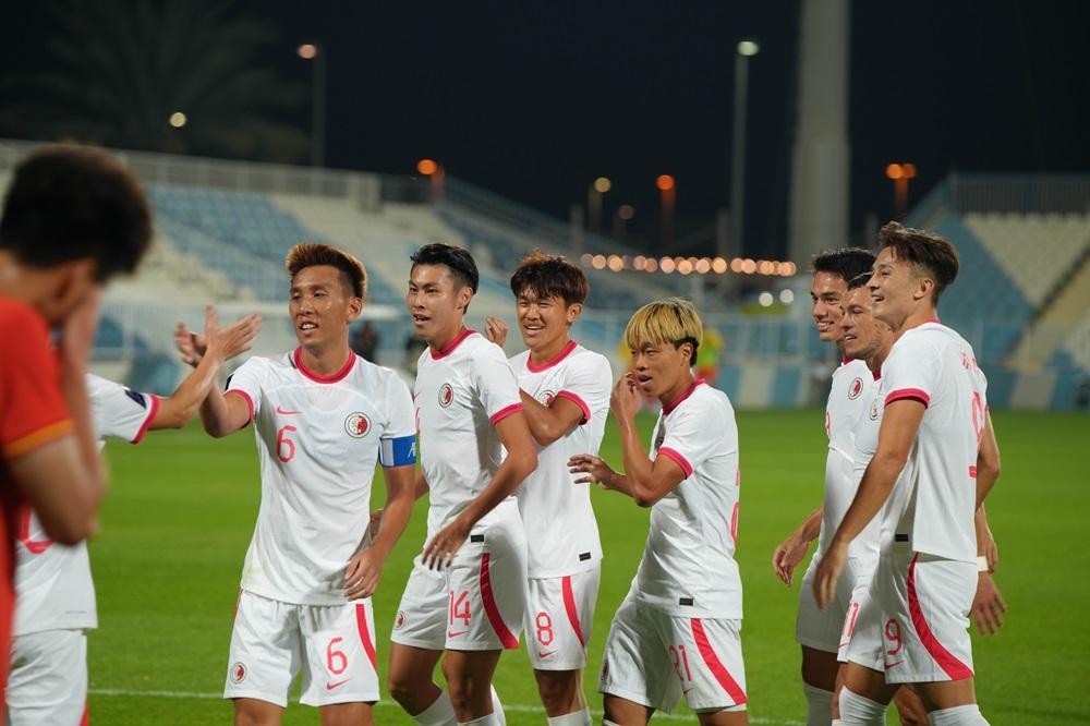 潘沛軒為港隊梅開二度反勝。(香港足總圖片)