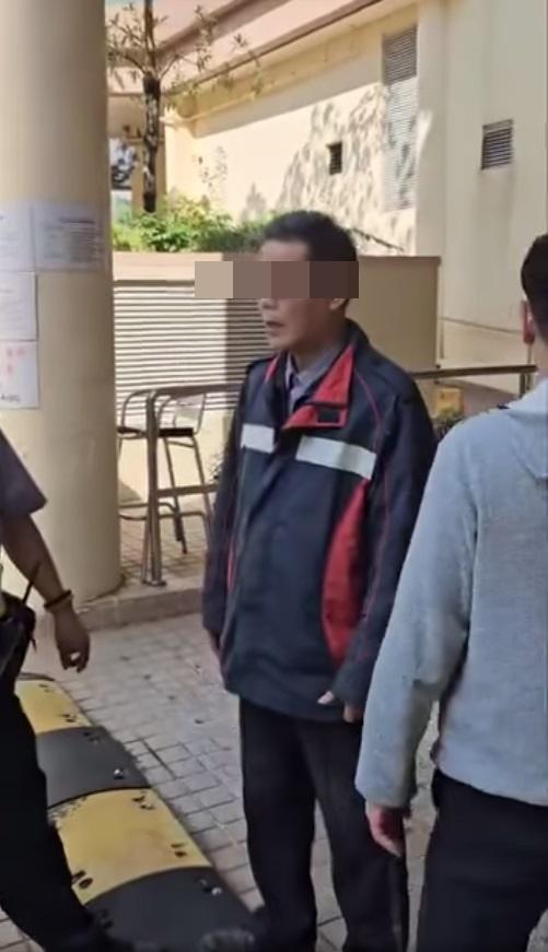 網上熱話|元朗保安因唧車問題與送貨員爆口角,雙方爆粗。(網片截圖)