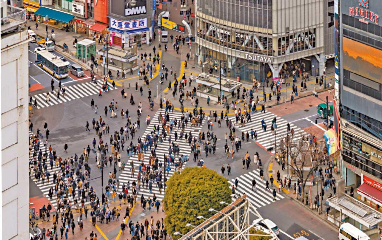 對角行人過路處