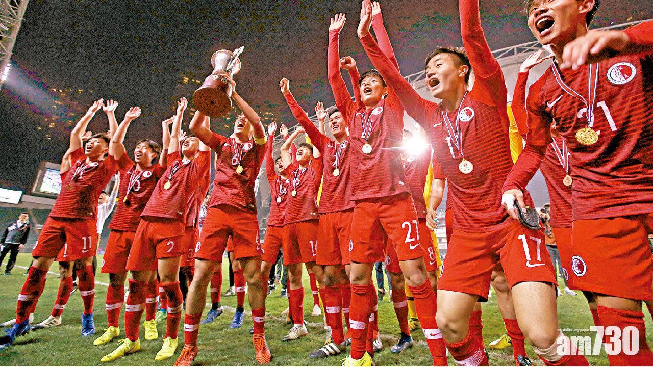 2019年香港足球隊在香港大球場4球破廣東,兩回合反勝5比2衛冕錦標,這亦是港足在省港盃歷來的最大勝仗。(攝影:黃文山)