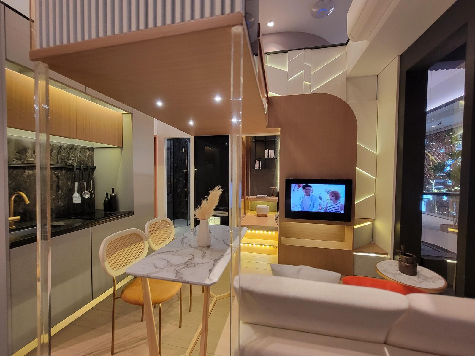 Elize PARK示範單位|淺木色及米白色為主調 一房連裝修特設360度旋轉電視架(多圖有片)|旺角新盤