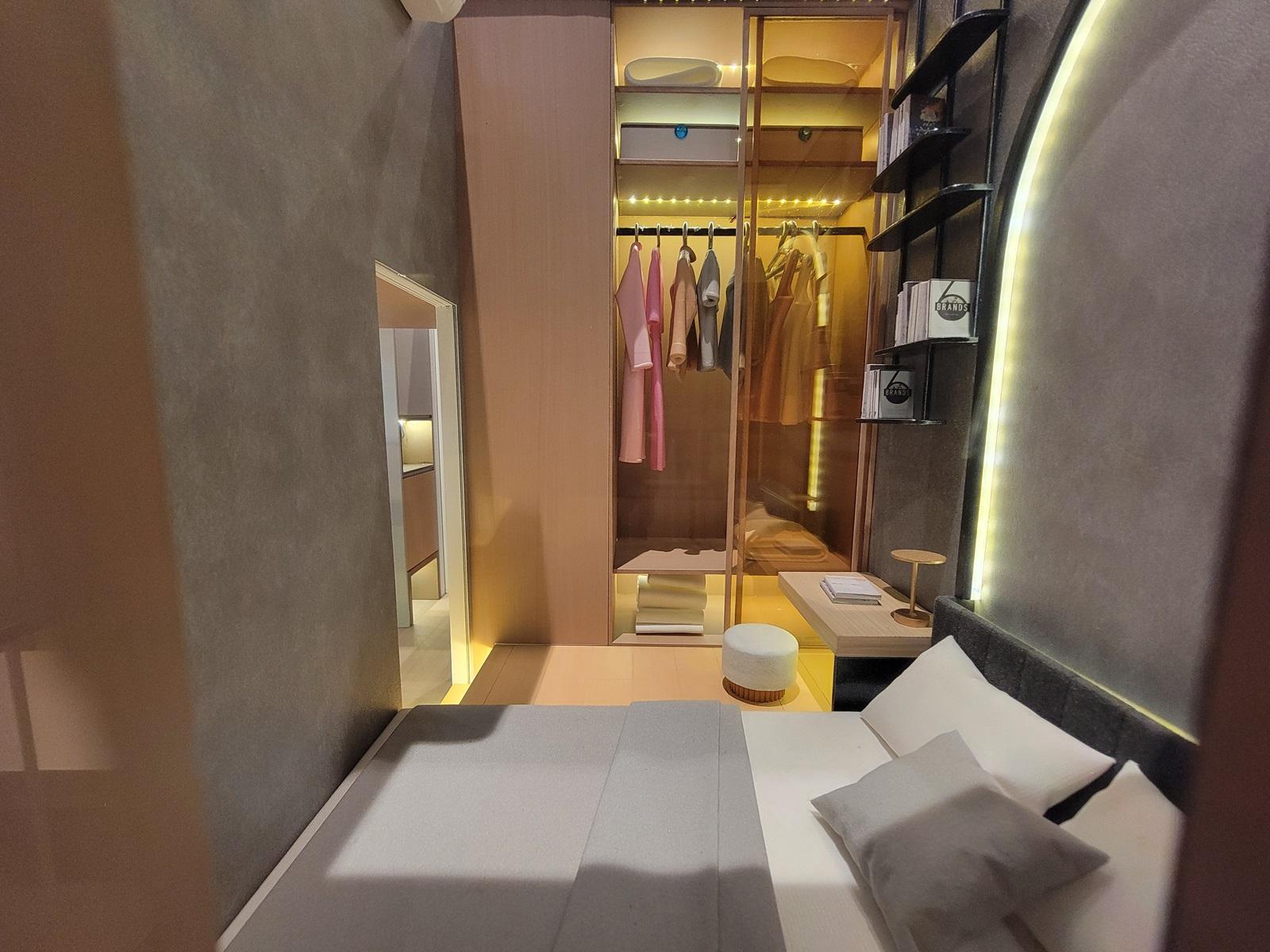 Elize PARK示範單位|淺木色及米白色為主調 一房連裝修特設360度旋轉電視架(多圖有片)|旺角新盤