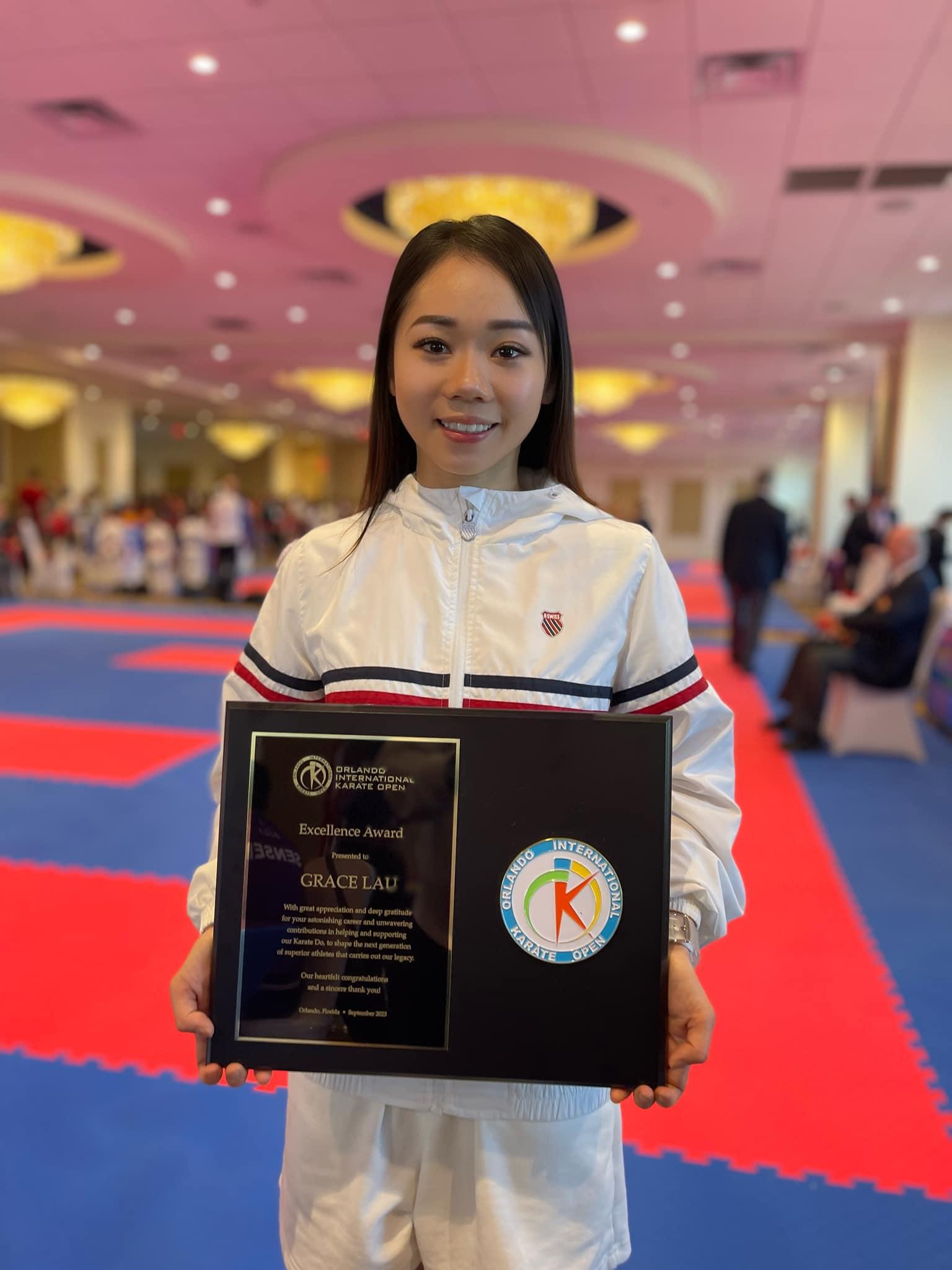 港隊空手道代表劉慕裳在女子個人形升上世界排名第一,是香港歷來首位登「世一」的空手道運動員。(劉慕裳FB)