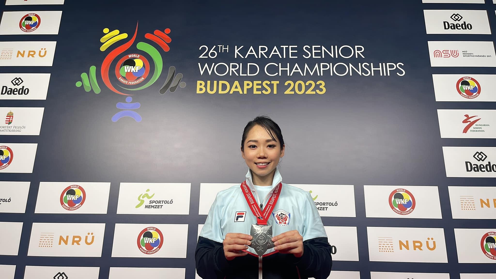 港隊空手道代表劉慕裳在女子個人形升上世界排名第一,是香港歷來首位登「世一」的空手道運動員。(劉慕裳FB)