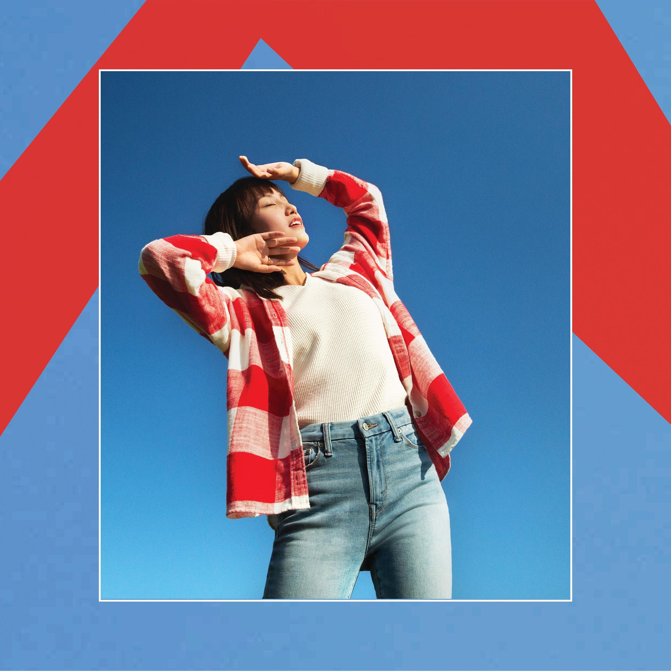 龍年時裝系列|American Eagle 超大格紋鈕扣連帽衛衣 $540