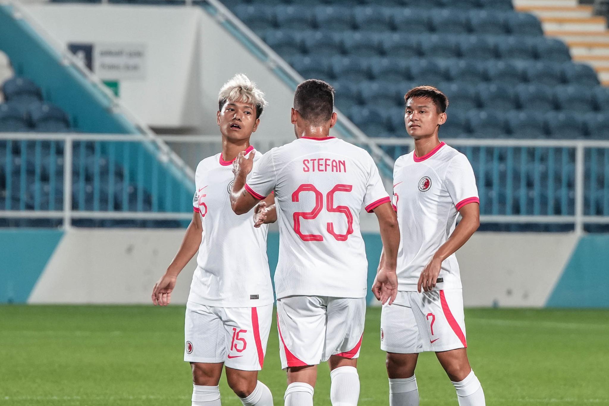 香港隊在阿聯酋閉門友賽擊敗國足。(香港足總圖片)