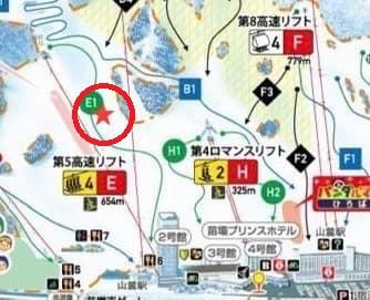 事發位置(紅圈)。(FB SNOWKON滑雪控)