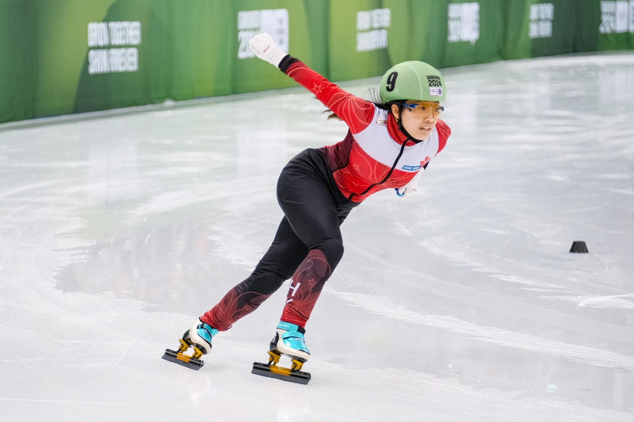 陳倩凝冬青奧短道速滑刷新PB(港協暨奧委會圖片)
