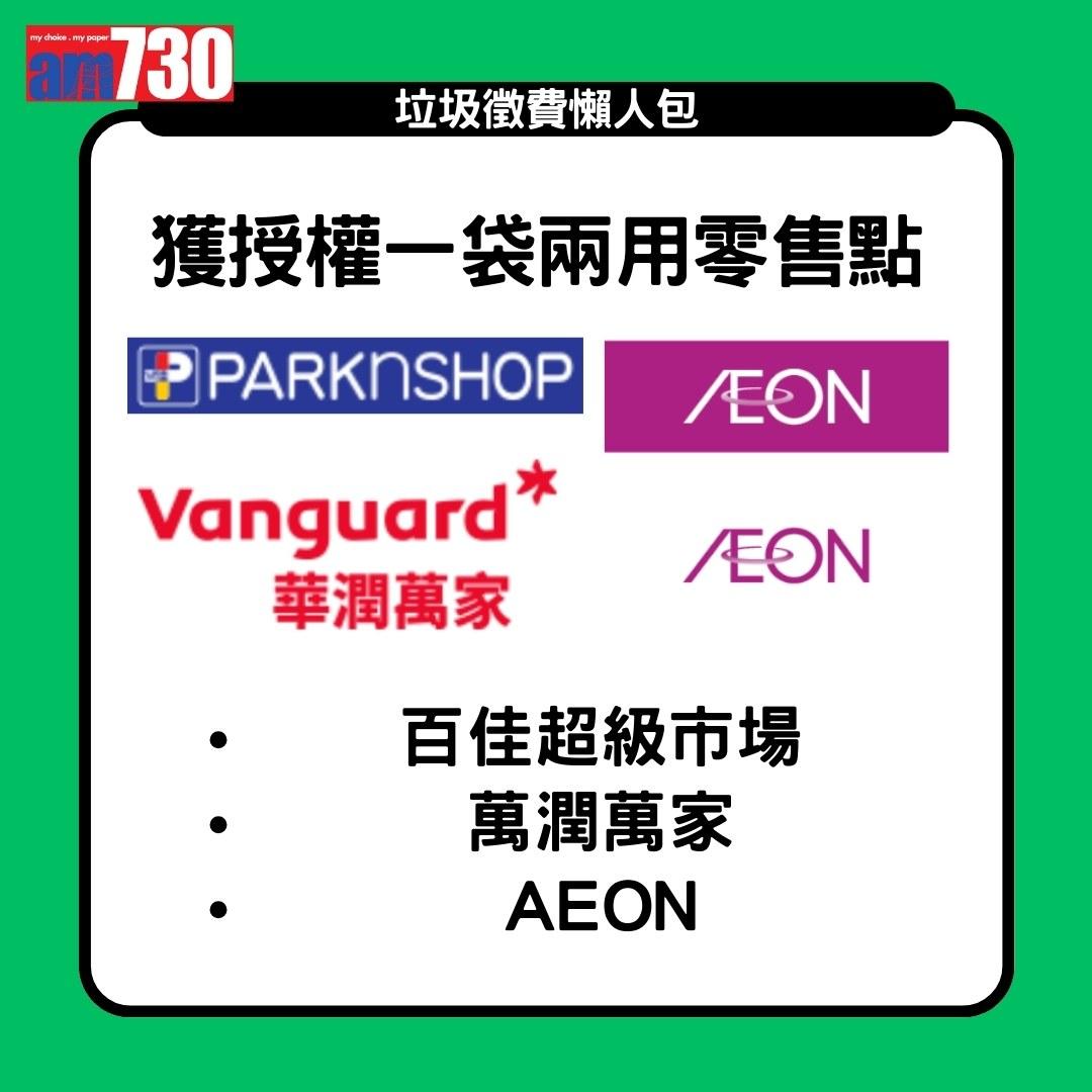 垃圾徵費|一袋兩用零售點及非一袋兩用零售點(am730製圖)
