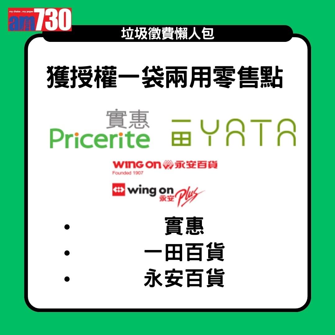 垃圾徵費|一袋兩用零售點及非一袋兩用零售點(am730製圖)