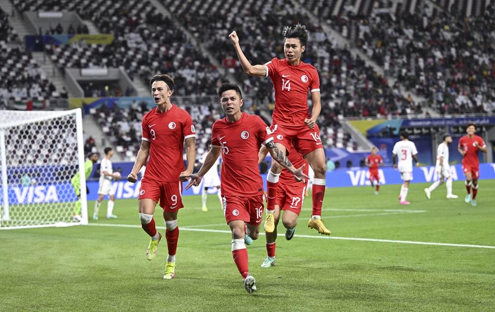 陳肇鈞為港隊追平,並成為亞洲盃決賽周第1000球。(亞洲足協圖片)