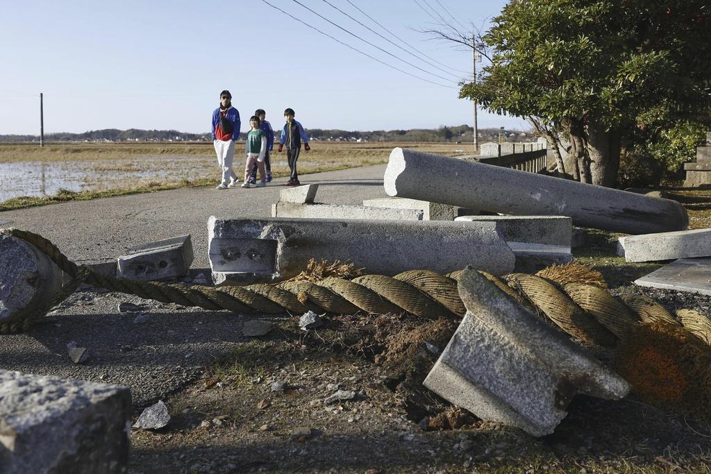 石川縣地震災情。(美聯社)