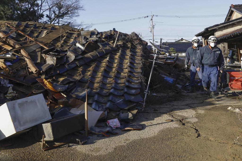 石川縣地震災情。(美聯社)