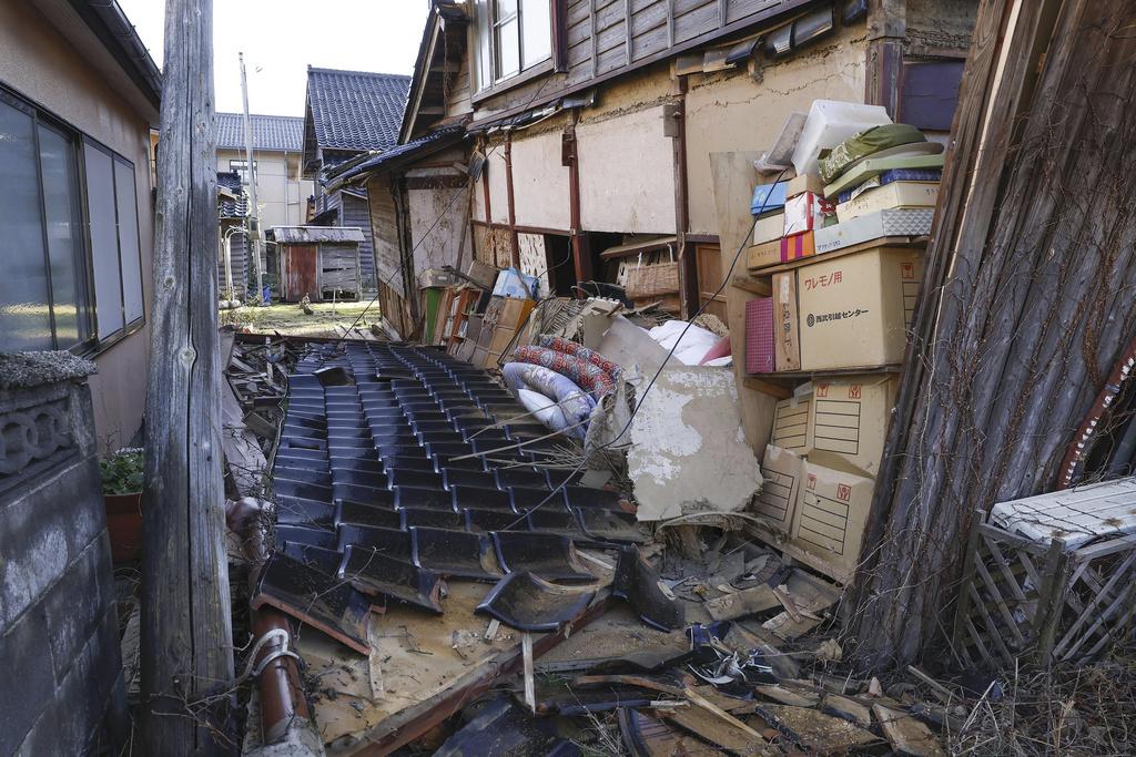 石川縣地震災情。(美聯社)