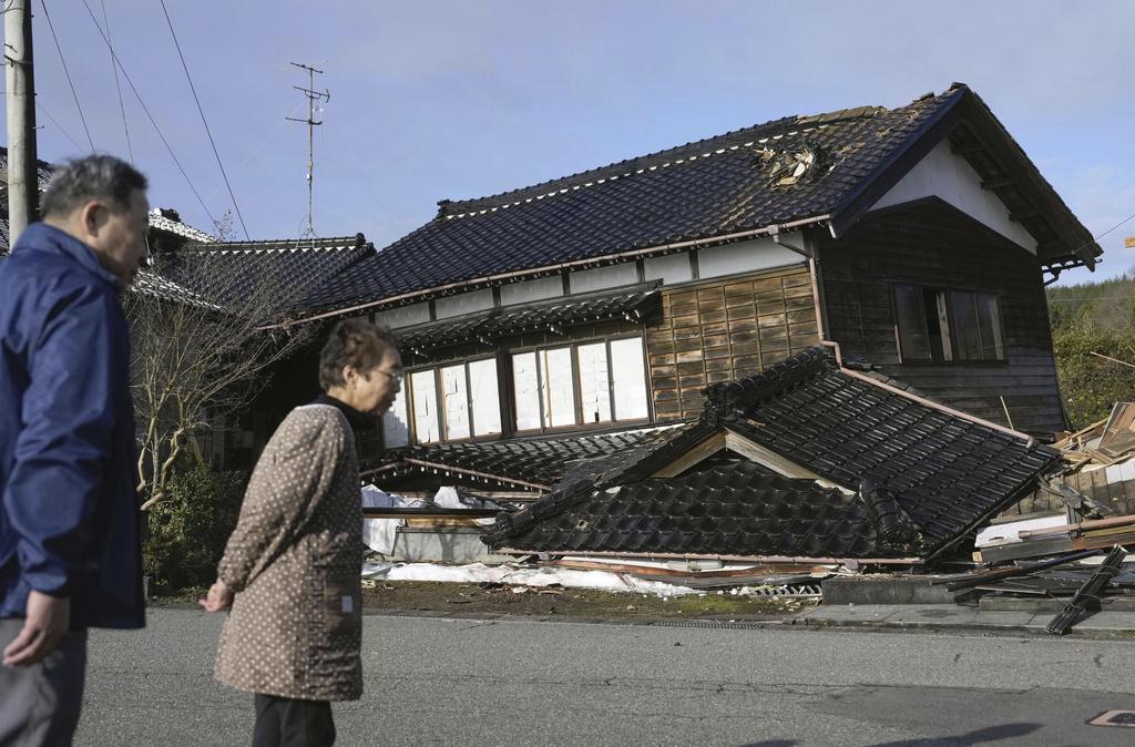 石川縣地震災情。(美聯社)