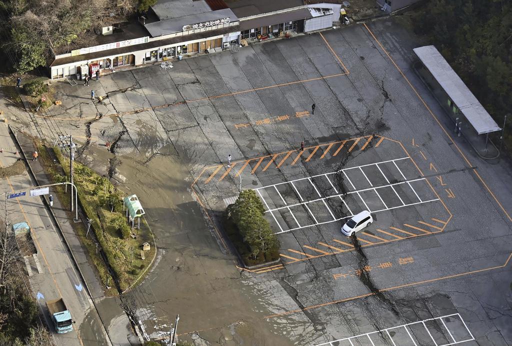 石川縣地震災情。(美聯社)