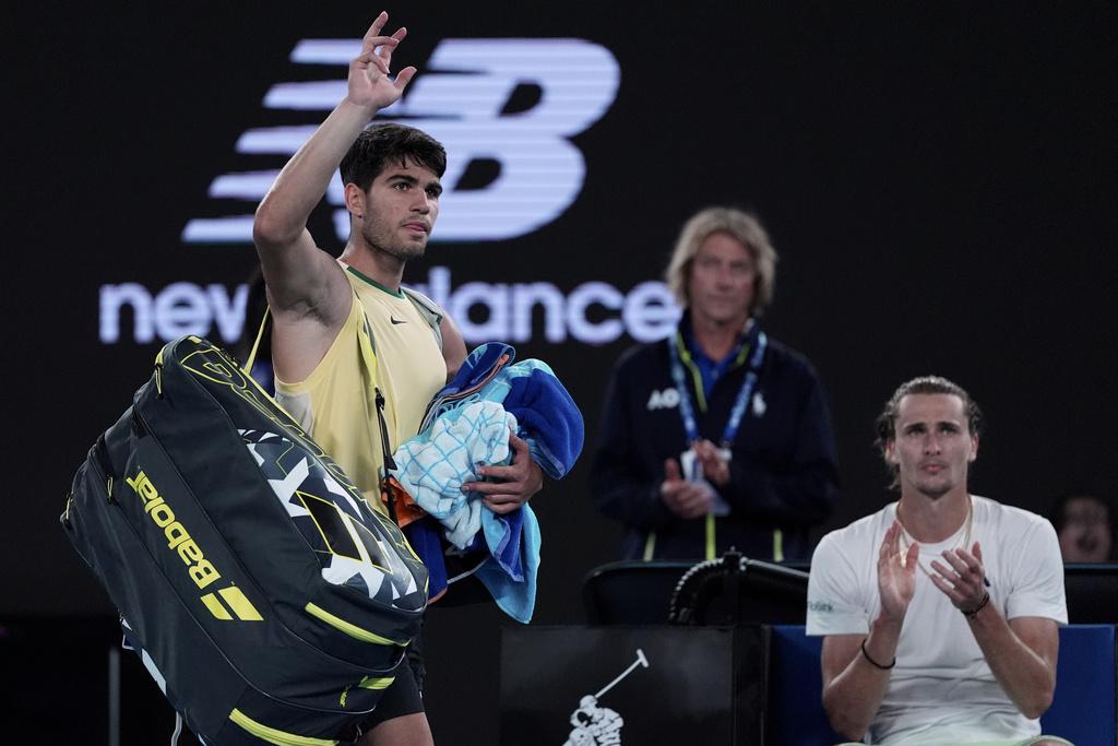 艾卡拉斯在澳網八強遭淘汰。(美聯社)