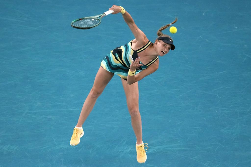 耶絲查斯卡曾在香港封后,但昨日4強負鄭欽文止步。(美聯社)