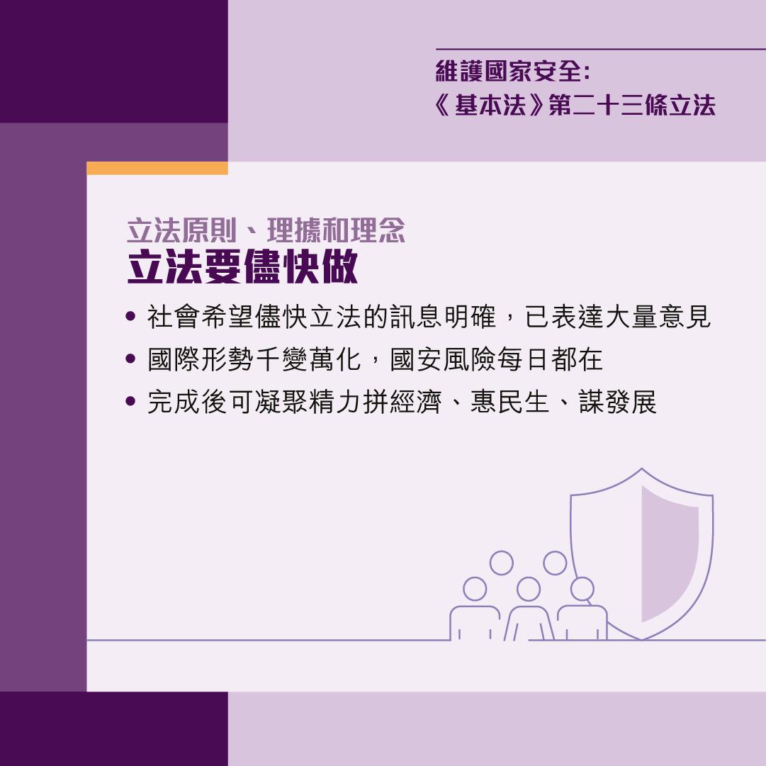 23條立法|政府即日起展開立法公眾諮詢,當中諮詢文件分9章。(政府圖片)