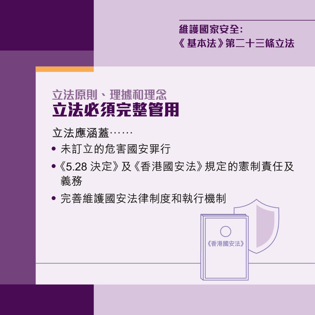 23條立法|政府即日起展開立法公眾諮詢,當中諮詢文件分9章。(政府圖片)
