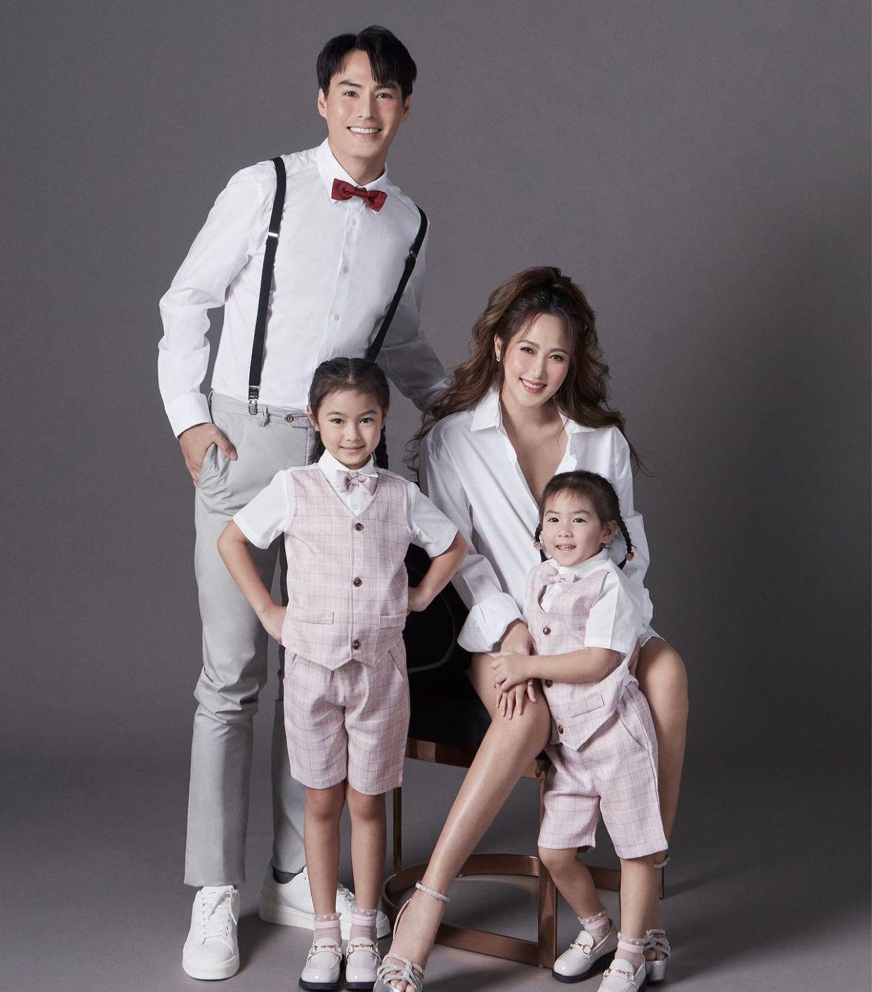 泰國名媛Numwan嫁給男歌手Navin Tar,育有兩女一子。