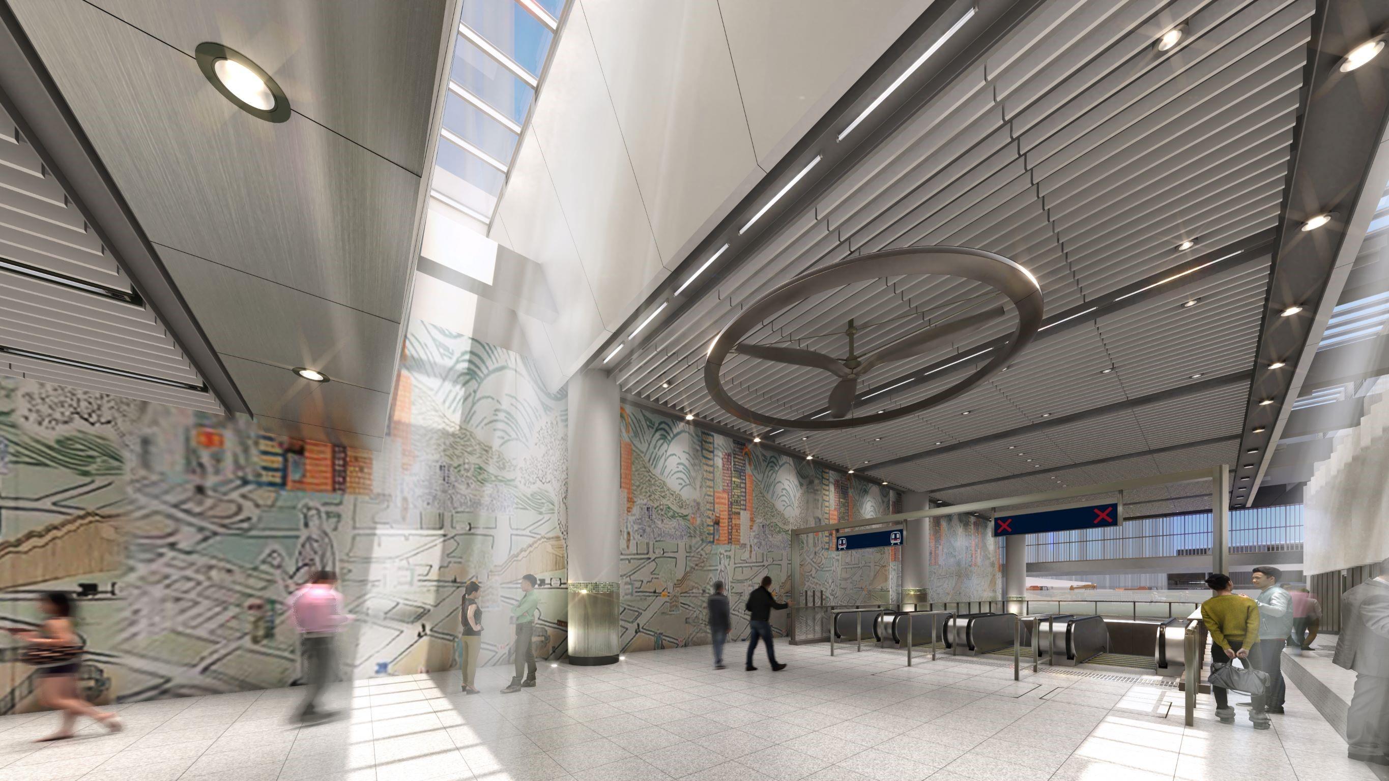 部分新車站設有天窗或玻璃外牆