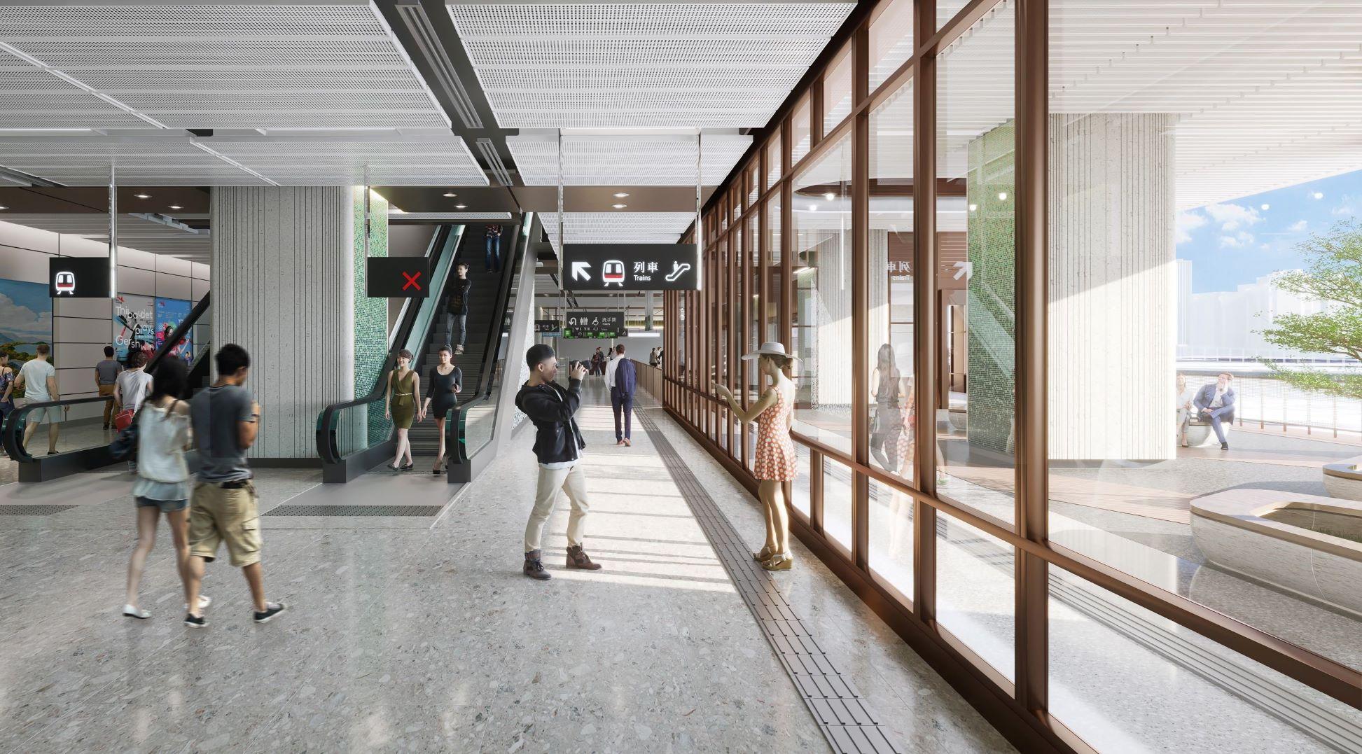 部分新車站設有天窗或玻璃外牆