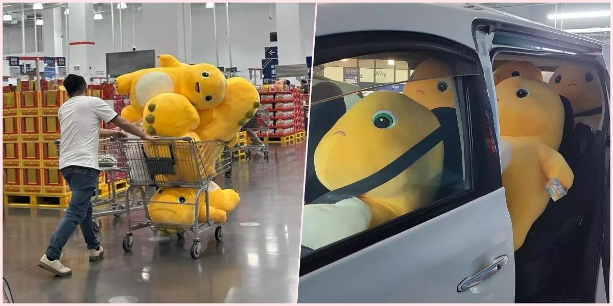 深圳山姆超市的奶龍共有兩款,一是笑臉的,一是苦臉的,兩款在網絡上都各有捧場客,由原價碼269元,炒賣至上千元。 (圖片來源:山姆會員商店香港人群組@FB)