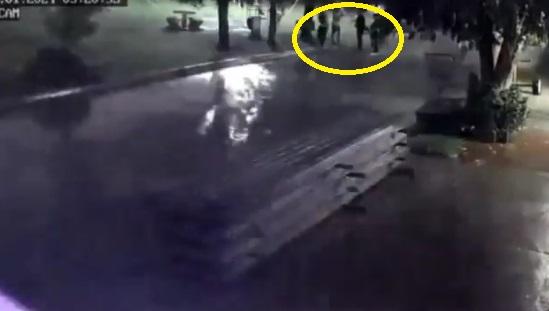 事發前貝隆與朋友在樹下避雨。(互聯網)