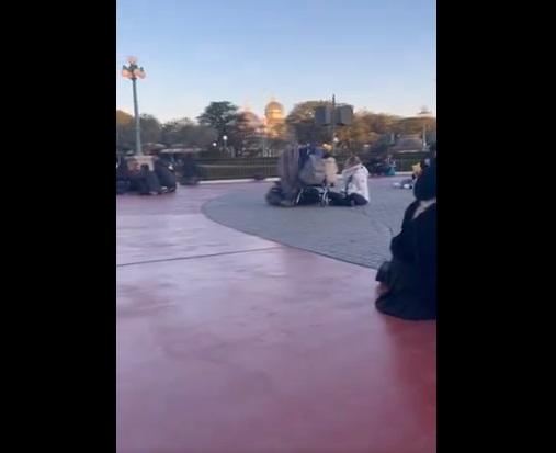 地震後,東京迪士尼遊客留在原地避難。(互聯網)