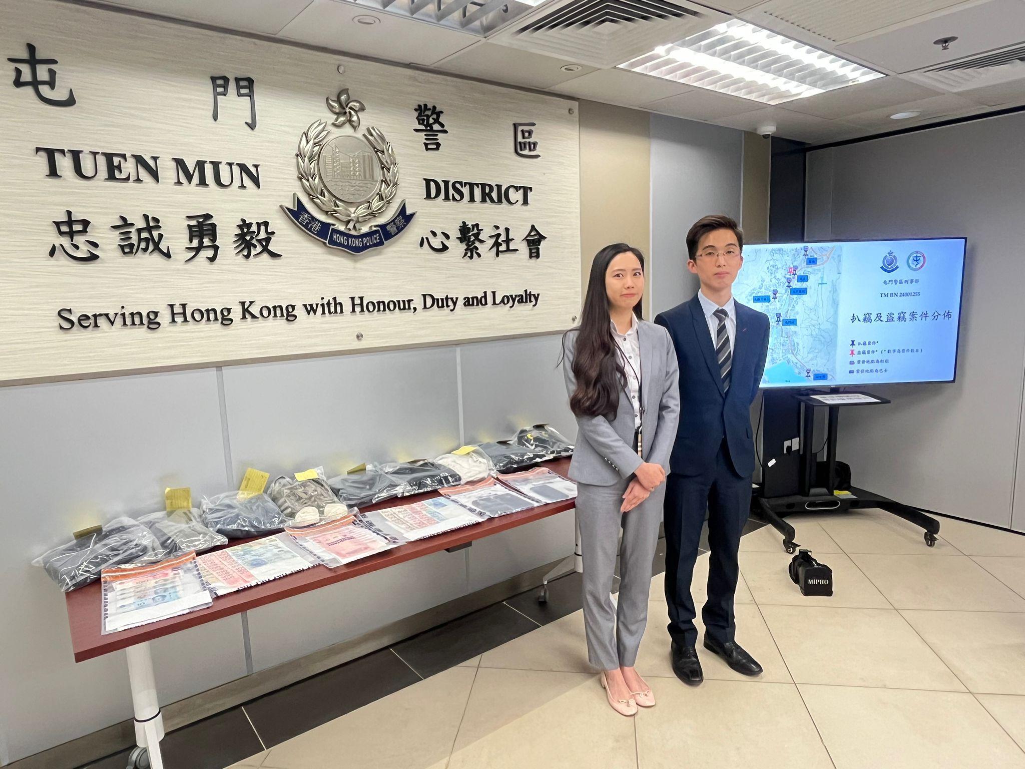 警方拘捕兩名持雙程證的內地男子,疑涉近期屯門區9宗輕鐵及巴士扒竊及盜竊乘客銀包、現金及信用卡案,損失總值約4.6萬。
