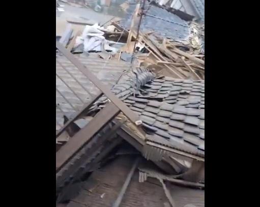 日本石川縣地震災情。(互聯網)