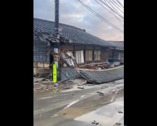 日本石川縣地震災情。(互聯網)