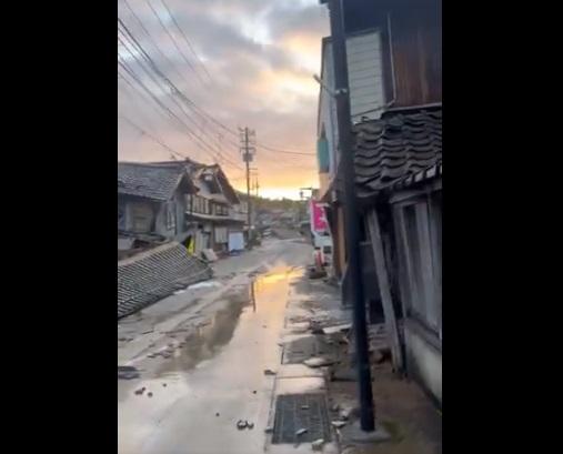 日本石川縣地震災情。(互聯網)