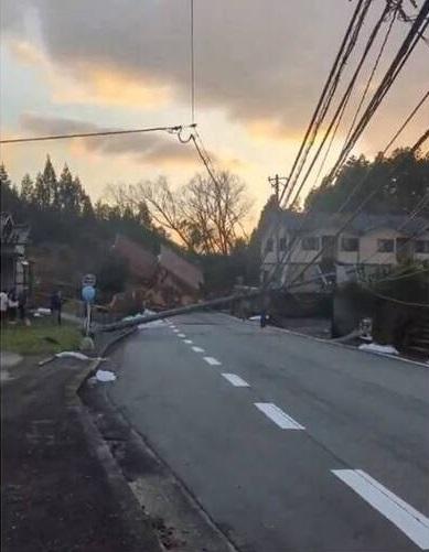日本石川縣地震災情。(互聯網)