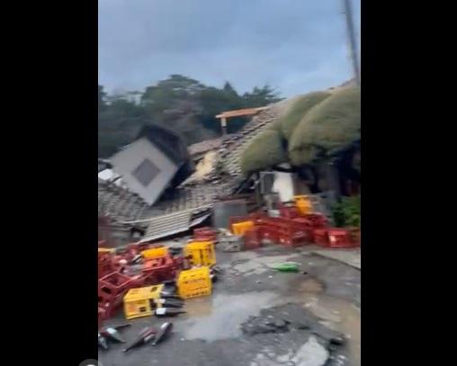 日本石川縣地震災情。(互聯網)