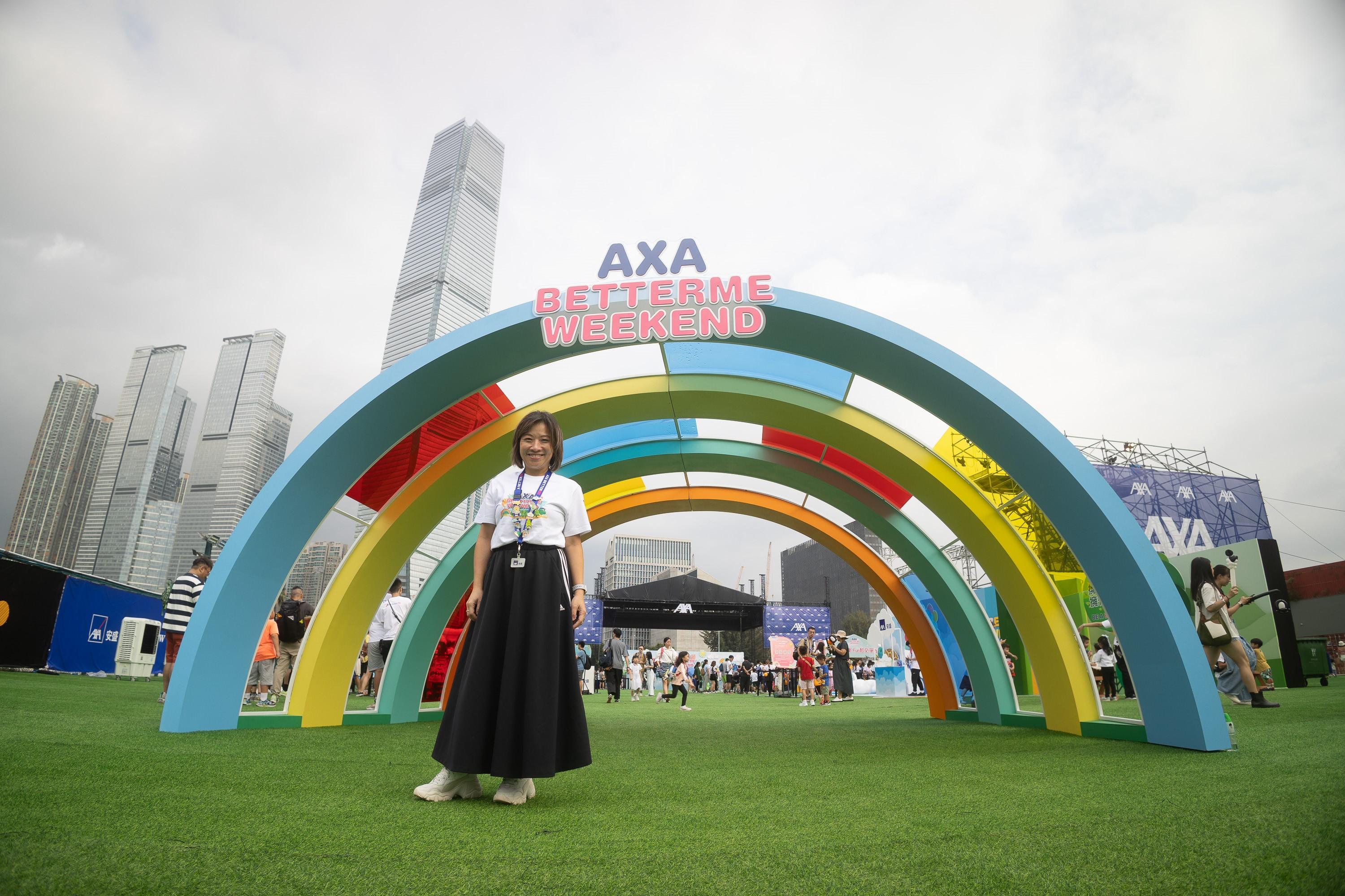 Sally熱心公益事務,早前參與了AXA BetterMe Weekend嘉年華。