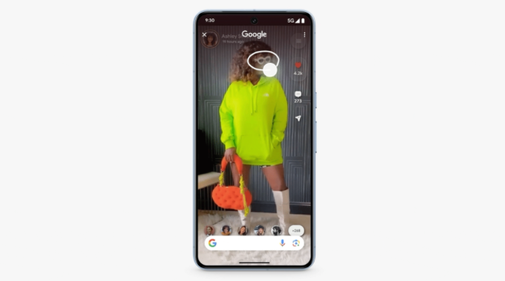 用戶在任何手機程式上按自己習慣圈出、標示、手寫、或點撃各種圖像、文字或影片資訊,就開始搜尋。