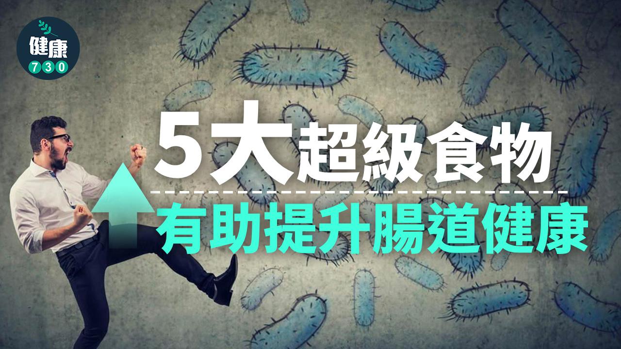提升腸道健康超級食物,包括泡菜、薑、黑蒜頭等(am730製圖)
