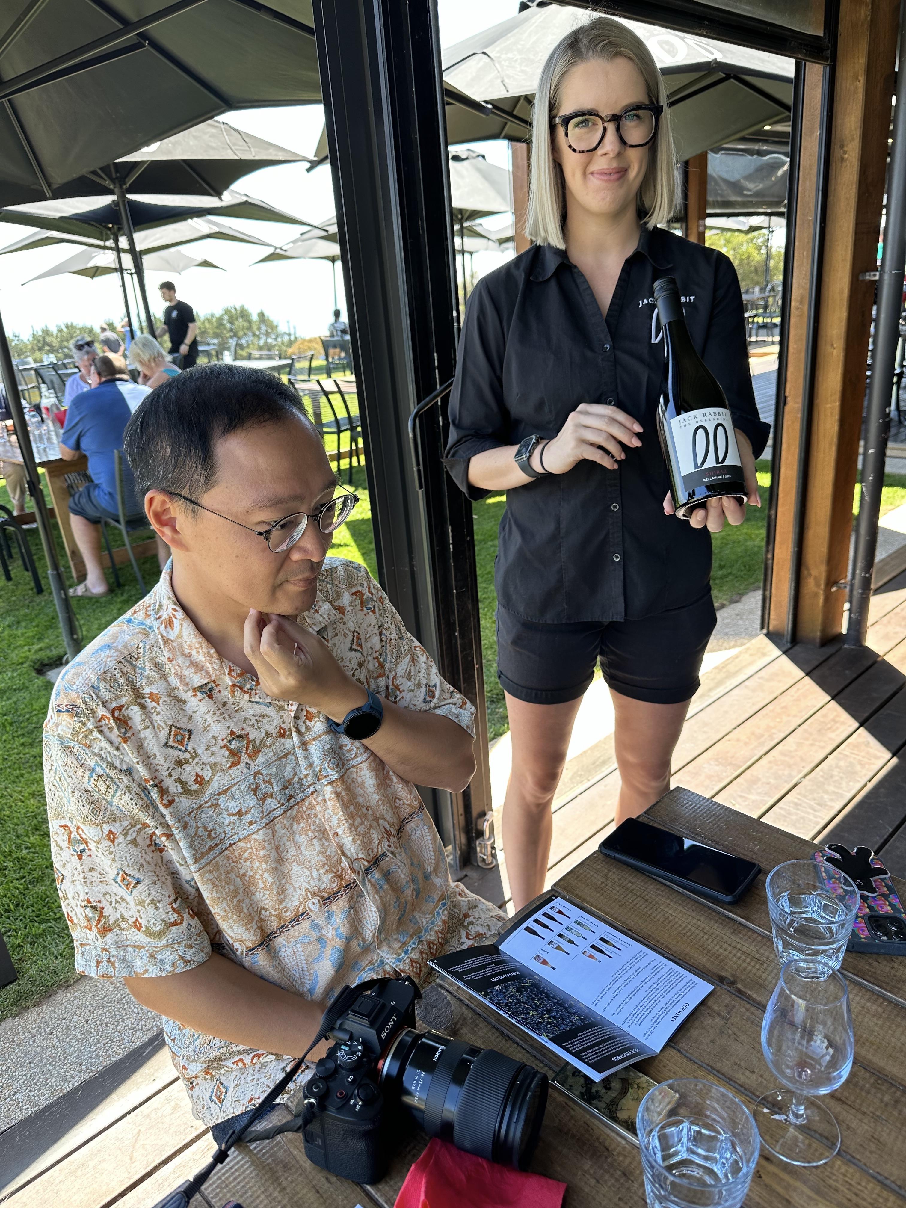 Wine Tasting收費每位$15澳元,可品嚐5至6款Jack Rabbit葡萄酒。