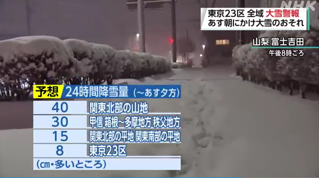 關東大雪|山梨縣富士吉田
