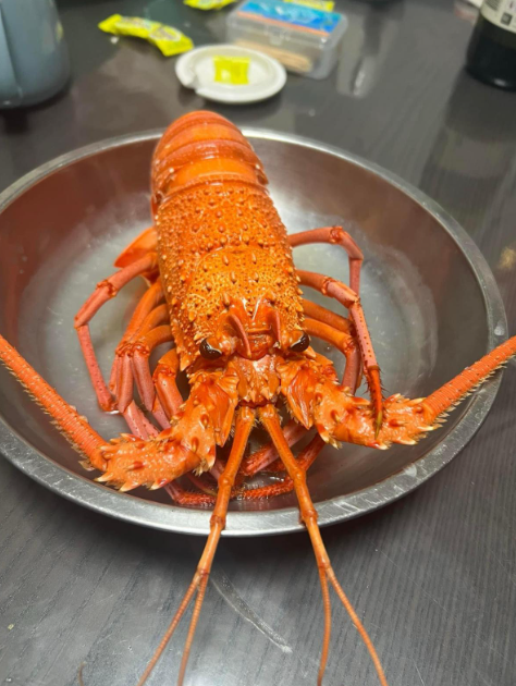 雖然發文者口口聲聲說「簡簡單單」,但他所配文的照片卻毫不簡單,只因在他的海鮮杯麵中,竟然加了一隻巨型龍蝦,望落極度吸引。(圖片來源:Facebook@香港街市魚類海鮮研究社)(圖片來源:Facebook@香港街市魚類海鮮研究社)